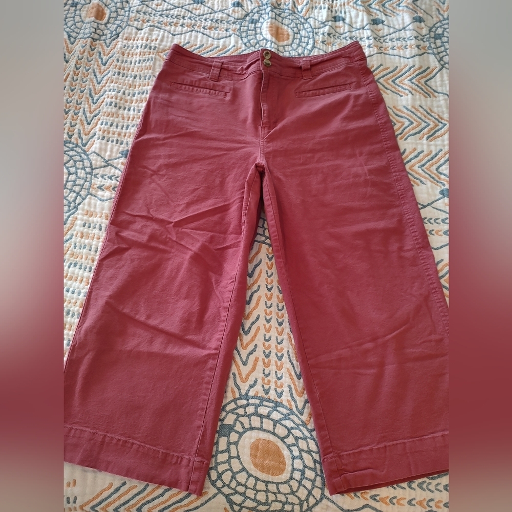 A new Day, size 16, rust red color, wide leg, cropped casual pants